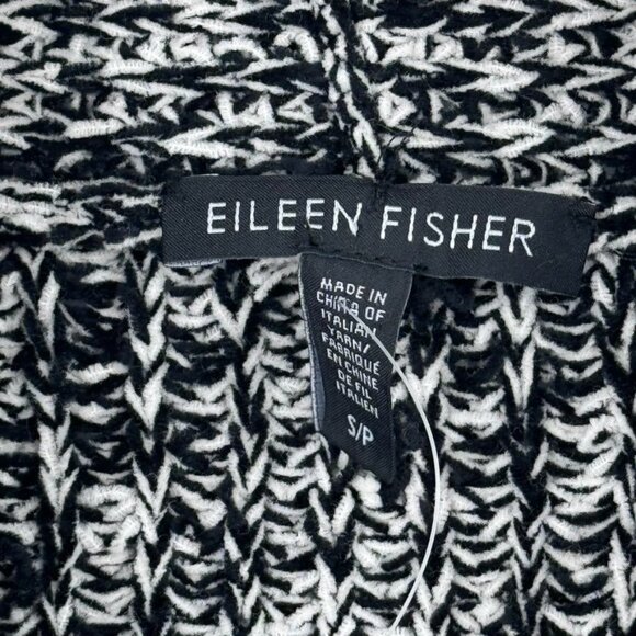 Eileen Fisher Womens Black Organic Cotton Cardigan Sweater chunky size small - Picture 3 of 12